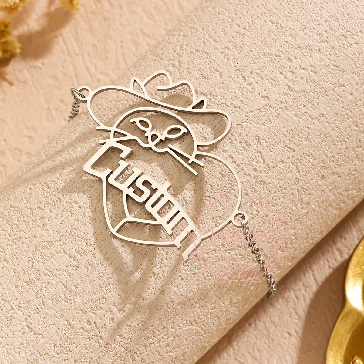 Personalized Stainless Steel Animal Name Bracelet, Charming Gift